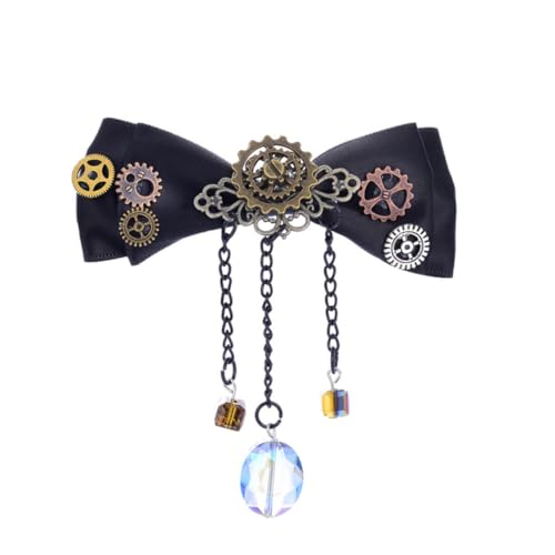 AKOOSY Schwarze Steampunk Haarspange mit Stoff Schleife und Design Eleganter Haarschmuck für Damen für Hochzeit Party und Festliche Anlässe von AKOOSY