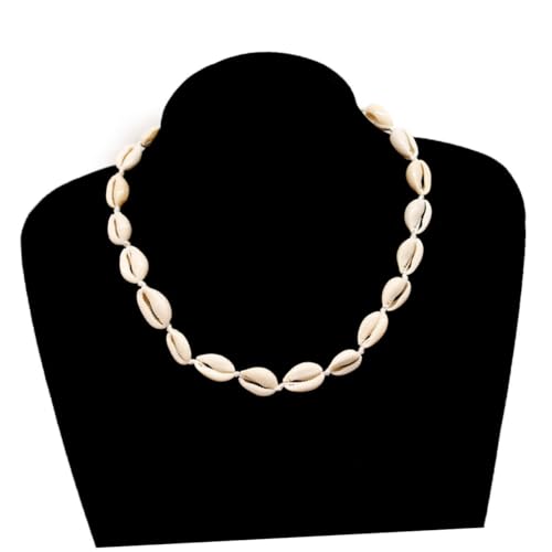 AKOOSY Shell Perlenkette Damen Hawaii Stil Handgefertigte Weiße Faden Kette Natürliche Muschel Schmuck Geschenkidee für Frauen Mädchen von AKOOSY