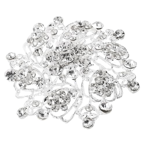 AKOOSY Silberfarbene Strass Blumenbrosche Damen Metall Anstecknadel für Kleidung Pullover Hochzeit Party und Alltag Langlebige Schmuckbrosche mit Feiner Verarbeitung von AKOOSY