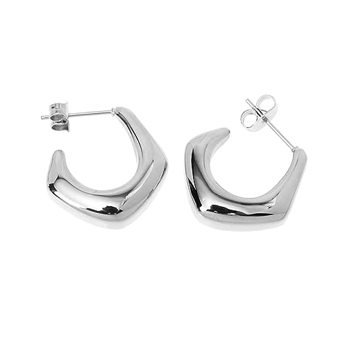 AKOOSY Kleine Loop Ohrringe Tropfen Ohrstecker Damen Silber Leicht Handgefertigt Hängende Ohrringe Für Alltag Besondere Anlässe von AKOOSY