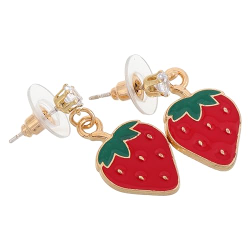 AKOOSY Sommerliche Erdbeer Ohrhänger Damen Frucht Schmuck Leichtes Minimalistisches Design Frischer Look Trendiger Ohrschmuck für Mädchen und Frauen von AKOOSY