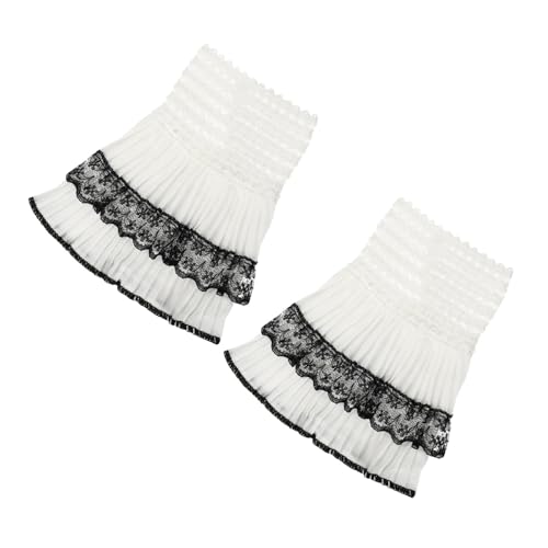 AKOOSY Spitzenbesatz Handgelenkmanschetten Damen Rüschen Dekorative Netz Ärmel Manschetten Atmungsaktive Mode Accessoires Für Pullover Kleider Uniformen Leicht Zu Tragen Reinigen von AKOOSY