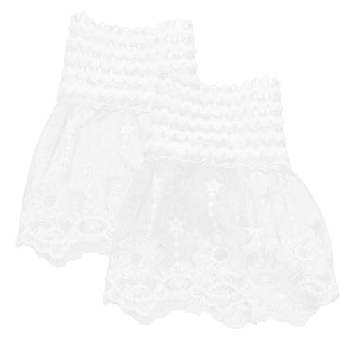 AKOOSY Spitzenmanschetten mit Floralem Rüschenbesatz Abnehmbare Falsche Ärmel aus Weichem Baumwoll Mesh Modisches Damen Accessoire für Hochzeit Party und Lolita Steampunk Styles von AKOOSY