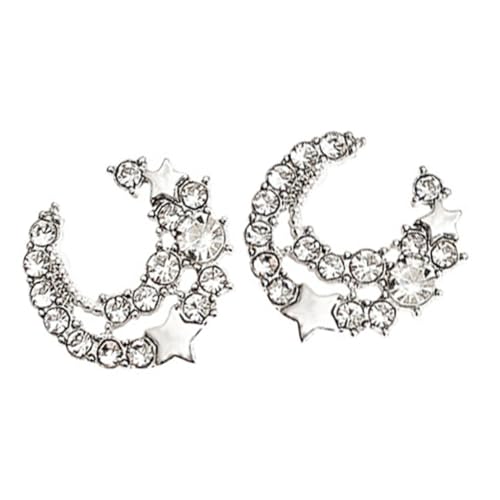 AKOOSY Star und Mond Ohrringe Damen Ohrstecker Funkelnde Schmuckstücke Voller Strass Stilvolle Geschenkidee Für Alltag Party Geburtstagsfeier von AKOOSY