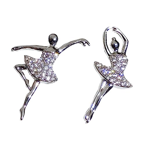 AKOOSY Ballerina Ohrringe Für Frauen Tanzende Mädchen Ohrstecker 925 Silber Eleganter Modeschmuck Für Tänzerinnen Zierliche Ohrschmuck Für Ballett von AKOOSY