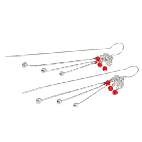 AKOOSY Sterling Silber Vintage Safe Lock Ohrringe Lange Tassel Kette Damen Ohrschmuck Elegant Quastenohrringe für Frauen Geburtstag Silberhochzeit von AKOOSY