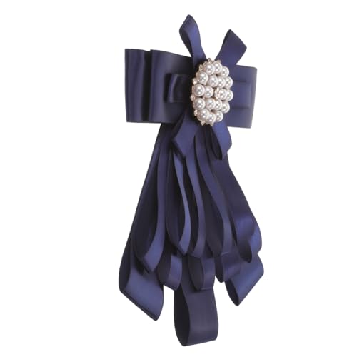 AKOOSY Stilvolle Damen Brosche Schleifen anstecknadel für Arbeitsuniformen Tiefblaue Stoff schleife mit Einfach zu Befestigendem Pin Modisches Schmuckaccessoire für Kellnerinnen und von AKOOSY