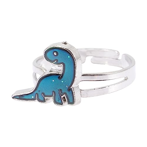 AKOOSY Stimmungsring Dinosaurier-design Farbwechselring Für Junge Mädchen Aus Modisches Schmuckstück Verstellbar von AKOOSY