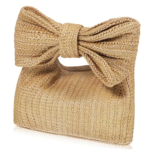 AKOOSY Strandtasche Damen Stroh mit Schleife Leichte Multifunktionale Handtasche für Sommer Urlaub Freizeit Hochwertige Strapazierfähige Strohkupplung für Täglichen AKOOSY Strandtasche Damen Stroh mit Schleife Leichte Multifunktionale Handtasche für Sommer Urlaub Freizeit Hochwertige Strapazierfähige Strohkupplung für Täglichen von AKOOSY