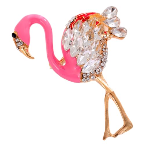AKOOSY Strass Brosche Flamingo Anstecknadel Damen Leicht Rostfrei Glänzend Modisch Schmuck Kleidung Accessoire Geschenkidee Weihnachten Geburtstag von AKOOSY