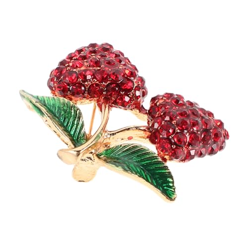 AKOOSY Strass Erdbeer brosche Damen Anstecknadel für Kleidung Modisches Frucht accessoire Vielseitig Sicherer Halt für Damenkleidung und Taschen von AKOOSY