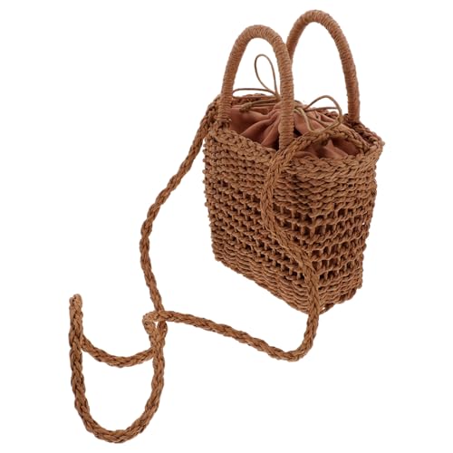 AKOOSY Stroh Crossbody Tasche Damen Sommer Gewebte Strandtasche Leicht Kleine Umhängetasche Handtasche Für Alltag Urlaub von AKOOSY