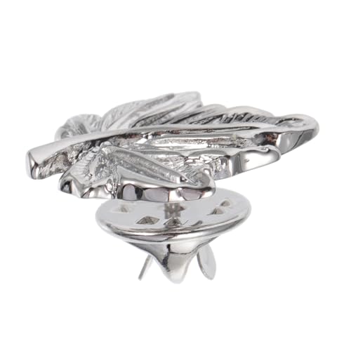AKOOSY Stylische Blattform Anstecknadel aus Metall Brosche für Anzüge und Kleidung Silberfarbener Broschenpin Modisches Accessoire für Damen und Herren von AKOOSY