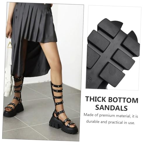 AKOOSY Stylische Damen Sandalen mit Klobigem Plateauabsatz Rutschfeste Sommer Schuhe Offene Zehen und Langlebig für Partys Büro und Besondere Anlässe von AKOOSY