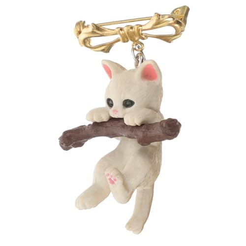 AKOOSY Süße Katzenbrosche Baumzweig Design Dekorative Anstecknadel aus Resin und Legierung Langlebiger Kleidungspins für Damen Geeignet für Jacken Schals Hüte zu Weihnachten und von AKOOSY