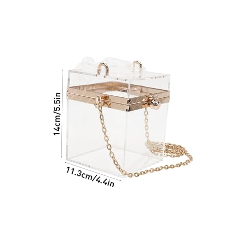 AKOOSY Transparente Kunststoff Box Tasche Damen Umhängetasche Schultertasche Handtasche für Mädchen Modische Crossbody Bag Leichte Langlebige Handtasche Vielseitig Tragbar von AKOOSY
