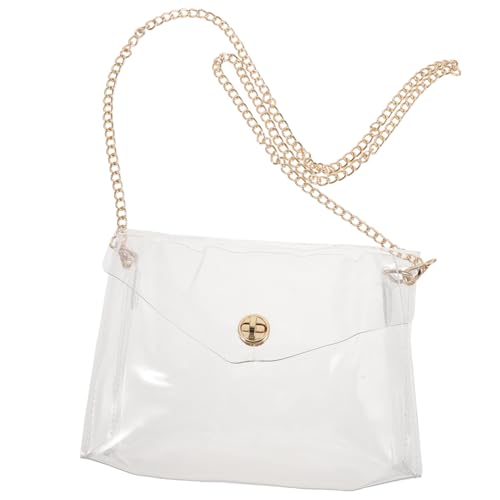 AKOOSY Transparente Schultertasche Damen PVC Crossbody Bag mit Kette Kleine Stadiontasche Konzerttasche Modische Durchsichtige Umhängetasche für Frauen und Mädchen von AKOOSY