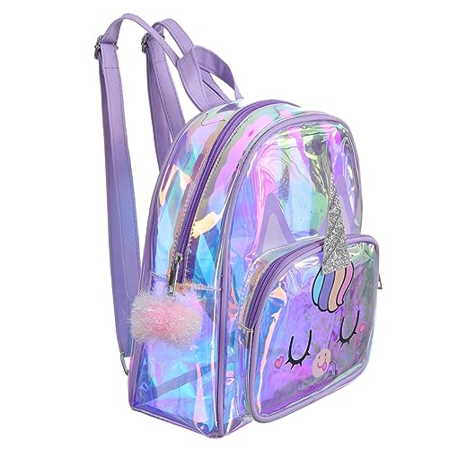 AKOOSY Transparenter Holografischer Mädchen Rucksack Leichter Kindergarten Schultasche Verstellbare Schultergurte Atmungsaktives Gewebe Einhorn Design Für Outdoor Aktivitäten von AKOOSY