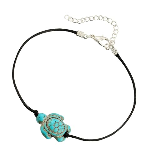 AKOOSY Turtle Fußkettchen Damen Zarte Fußkette mit Schildkröten Anhänger Verstellbar Modisches Fußschmuck von AKOOSY