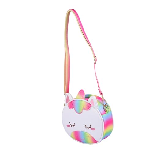 AKOOSY Umhängetasche Einhorn Motiv Farbverlauf Rot Süße Mädchen Crossbody Bag Modisch Leicht für Kindergarten Reisen Outdoor zu Geburtstag Weihnachten Halloween von AKOOSY