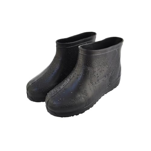 AKOOSY Verdickte Rutschfeste Säure und Alkalibeständige Regenhalbschuhe EVA Niedrige Stiefel Schwarz Verschleißfest Stabiler Absatz Geeignet für Nasse und Rutschige Umgebungen von AKOOSY