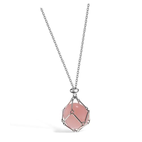 AKOOSY Verstellbare Kristallhalter Halskette Metall Drahtkäfig Anhänger für Natürliche Rohsteine Handgefertigter Schmuckhalter Leichter Edelstein Netzbeutel für Damen und Herren AKOOSY Verstellbare Kristallhalter Halskette Metall Drahtkäfig Anhänger für Natürliche Rohsteine Handgefertigter Schmuckhalter Leichter Edelstein Netzbeutel für Damen und Herren von AKOOSY