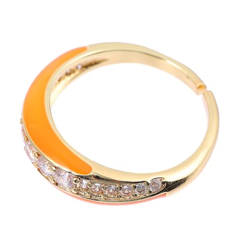 AKOOSY Verstellbarer Damenring Kupferbeschichtet Modisch Offener Ring Schmuckaccessoire Geburtstag Party Geschenk von AKOOSY