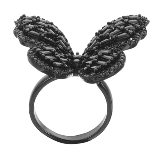 AKOOSY Schmetterlingsring Für Damen Offener Design-ring Mit Zirkonen Leicht Und Elegant Als Geschenk Für Täglichen Gebrauch von AKOOSY