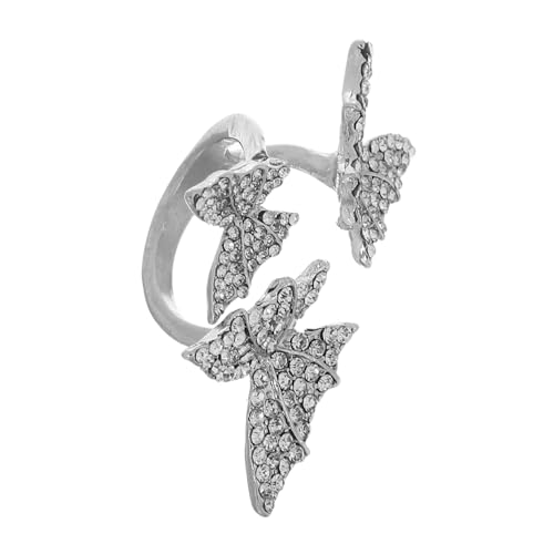 AKOOSY Verstellbarer Schmetterlingsring für Damen Offener Statement Ring Silber für Indexfinger Eleganter Vintage Schmuck Hochzeit Verlobung von AKOOSY