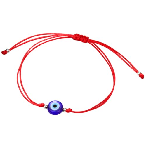 AKOOSY Verstellbares Evil Eye Armband Rotes Fadenarmband mit Blauem Schutzauge Unisex Schmuck für Männer und Frauen Leichtes Modisches Glücksarmband für Alltag und Party von AKOOSY