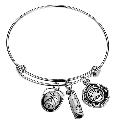 AKOOSY Verstellbares Feuerwehr Armband Spiegelglatte Oberfläche Feuerwehr Schmuck für Damen und Herren Modisches Wrist Decor für Alltag und Party von AKOOSY