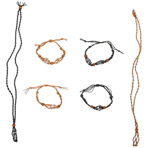 AKOOSY Verstellbares Handgewebte Halskette und Armband aus Natürlichem Stein mit Langlebigem Netzbeutel Komfortable Leere Kordel für Herren und Damen Schmuckherstellung von AKOOSY