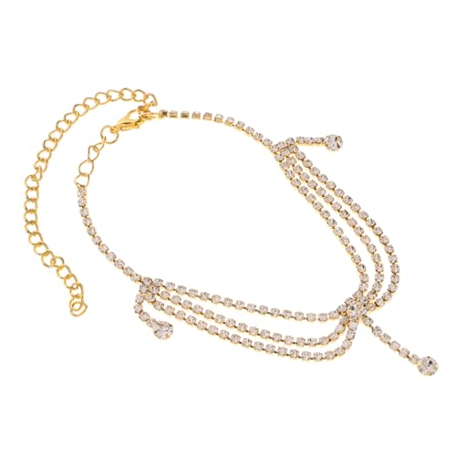 AKOOSY Verstellbares Metall Fußkettchen Damen Sommer Schmuck Strandschmuck Mode Accessoire mit Funkelnden Kristallen für Strandpartys Festivals und Alltag von AKOOSY