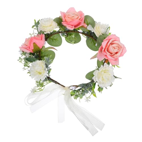 AKOOSY Verstellbares Rosen Blumenhaarband Handgefertigter Leichter Brautkopfschmuck Floraler für Hochzeiten Partys Festivals und Kreative Stylingideen von AKOOSY