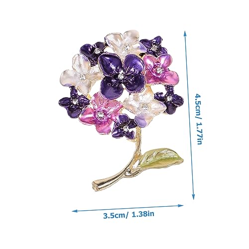 AKOOSY Vintage Blütenbrosche aus Zinklegierung Anstecknadel für Kleidung Hut Rucksack Hydrangea Lapel Pin Langlebiger Metallbroschen Schmuck Vielseitiges Damen Accessoire von AKOOSY