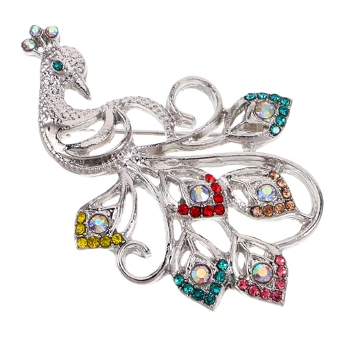 AKOOSY Pfauen-reversnadel Mit Strass Brosche Für Damen Und Mädchen Schal-clip Tierschmuck - Für Pullover Hüte Und Schals von AKOOSY
