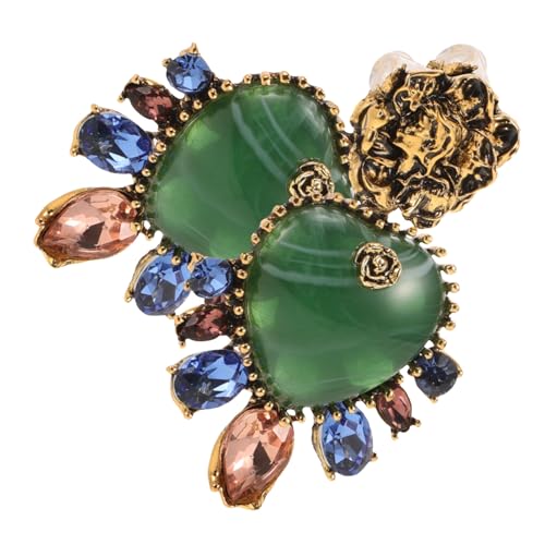 AKOOSY Vintage Herz Ohrringe Grün Tropfen Dangle Schmuck Damen Elegant Retro Brautschmuck Freundin von AKOOSY