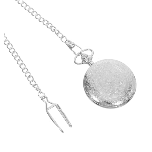 AKOOSY Vintage Mechanische Taschenuhr für Herren und Damen mit Kette Handaufgezogen Klassisches Graviertes Metallgehäuse Zuverlässiger Mechanismus Vielseitig Tragbar für Formelle und von AKOOSY