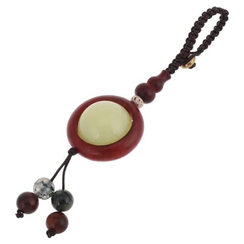 AKOOSY Vintage Sandelholz Handy lanyard mit Leuchtenden Steinperlen Chinesischer Glückskürbis Anhänger Multifunktionales Schmuckstück für Schlüssel Smartphone und Taschen Symbolisiert von AKOOSY