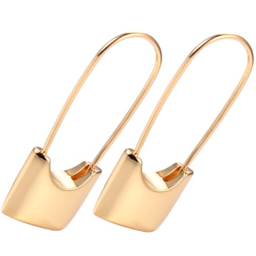 AKOOSY Vintage Sicherheitsnadel Ohrringe Gold Creolen Paperclip Design Damen Schmuck für Alltag Geburtstag Valentinstag von AKOOSY