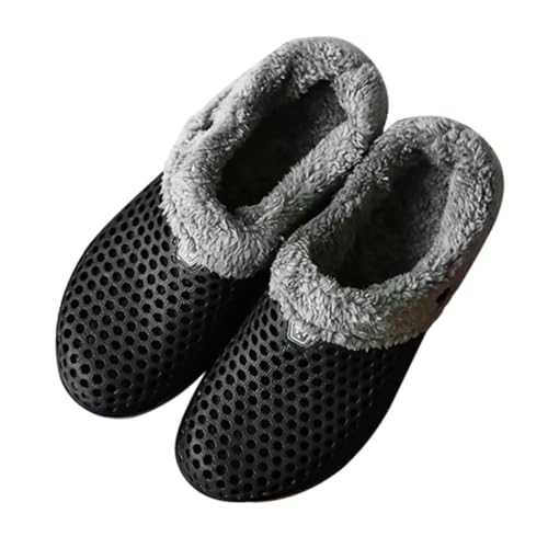 AKOOSY Warme Winter pantoffeln Damen Herren mit Anti rutsch sohle Gefüttert Kuschelige Hausschuhe für Indoor Nutzung Weiche Fleece Slipper mit Dickem Boden Bequeme Hausschuhe für Ältere von AKOOSY