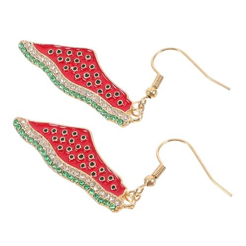 AKOOSY Wassermelonen Ohrringe mit Strasssteinen Tropfenform Leicht und Einzigartiges Sommer Accessoire für Damen für Partys Hochzeiten und Festliche Anlässe von AKOOSY