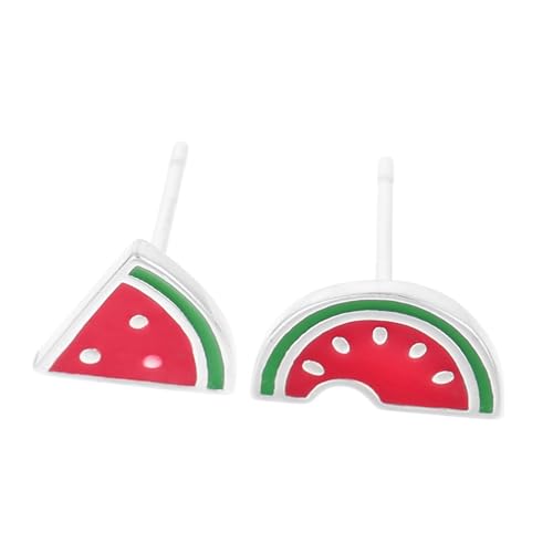 AKOOSY Wassermelonen Ohrstecker Damen Silber Sommerliche Frucht Accessoires Leicht und Hautfreundlich Süße Ohrschmuck Geschenkidee für Alltag Büro und Party von AKOOSY