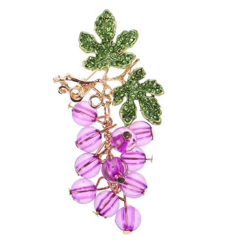 AKOOSY Weintrauben Brosche mit Sicherem Pin Verschluss Einzigartiges Design Modisches Schmuck Accessoire für Damen für Kleid Pullover Schal und Rucksack von AKOOSY