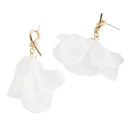 AKOOSY Weiße Blumen Ohrhänger Für Frauen Mode Legierung Haken Anhänger Saubere Und Frische Bowknot-design Persönlichkeit Retro Ohrringe Für Hawaii-party Geburtstag von AKOOSY