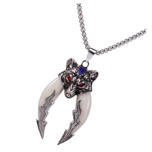 AKOOSY Wolfszahn-halskette Für Männer Aus Hochwertiger Legierung Strandhalskette Mit Anhänger Personalisierte Herrenhalskette Halsschmuck Für Jungen Und Erwachsene Stylische Halskette Für von AKOOSY