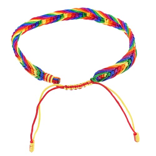 AKOOSY Buntes Gewebtes Armband Unisex Verstellbar Nylon Elastisch Für Frauen Und Männer Pride Armband Für Partys Und Alltag von AKOOSY