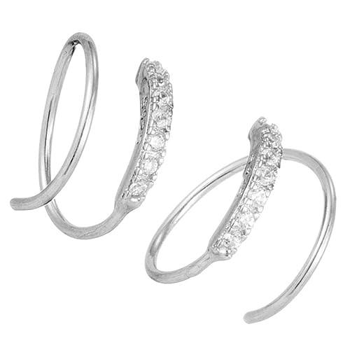 AKOOSY Zircon Ohrschmuck Spiralohrreifen Damen Modische Kreolen Ohrringe Eleganter Ohrschmuck für Alltag Party Hochzeit von AKOOSY