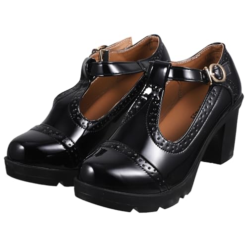 AKOOSY wasserdichte Damen Rundkopf High Heels mit Klobigem Absatz Komfortable Sommer Pumps für Alltag und Arbeit Langlebige und Weiche Materialien Modisch Vielseitig Kombinierbar von AKOOSY