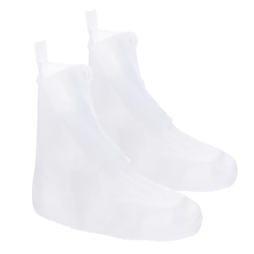 AKOOSY wasserdichte rutschfeste Überschuhe Transparent mit Verstärkter Sohle Verschleißfest und Geschnitten Optimaler Regenschutz für Herren und Damen Outdoor Schuhe von AKOOSY